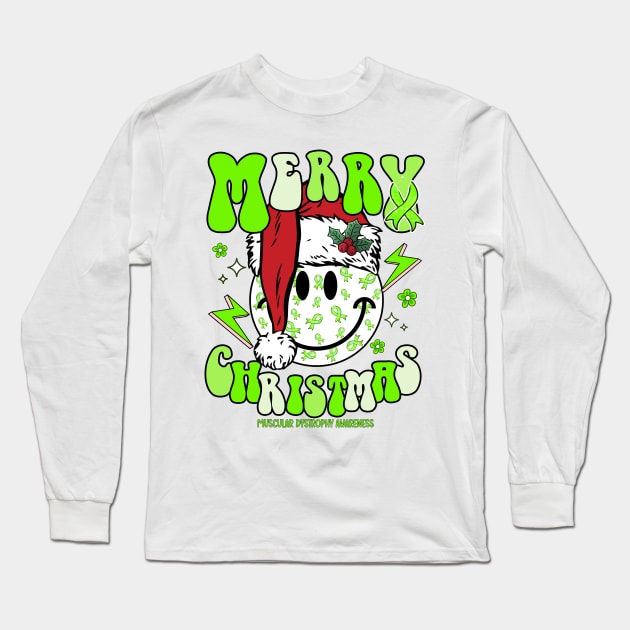 Muscular Dystrophy Awareness Awareness - santa hat merry christmas cure Long Sleeve T-Shirt by Gost